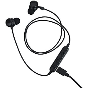 Additional Image 3 - a black earbuds with a cord