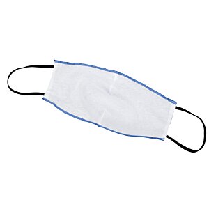 Additional Image 1 - a white face mask with blue trim