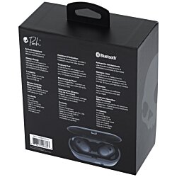 a black box with white text