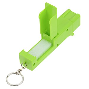 Additional Image 3 - a green keychain with a key ring