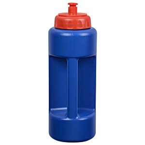 Additional Image 1 - a blue plastic water bottle with a red lid