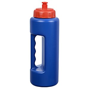 Additional Image 2 - a blue plastic water bottle with a red lid
