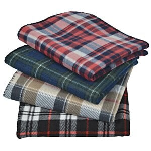 Additional Image 2 - a stack of plaid blankets