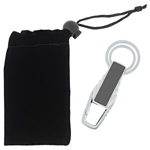Additional Image 2 - a black bag with a silver key chain