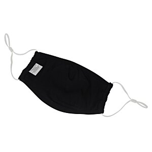 Additional Image 1 - a black face mask with a white logo