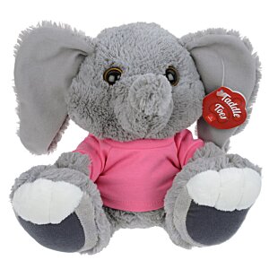Additional Image 1 - a stuffed animal elephant wearing a pink shirt