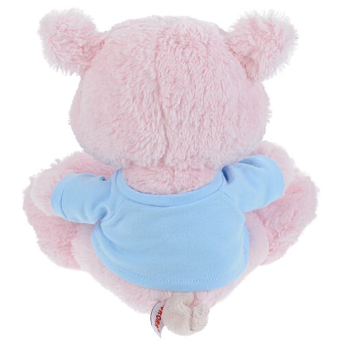 Additional Image 2 - a pink stuffed animal with blue shirt