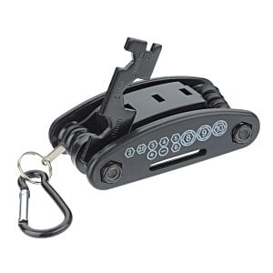 Additional Image 2 - a black pocket knife with a key chain