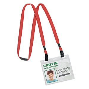 Additional Image 1 - a red lanyard with a badge