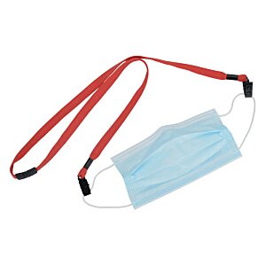 Additional Image 2 - a blue face mask with red straps
