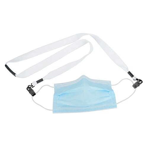 Additional Image 2 - a blue face mask with white straps