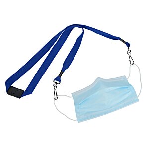 Additional Image 2 - a blue lanyard with a face mask
