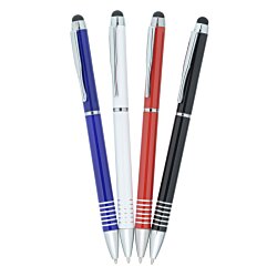a group of pens in a row