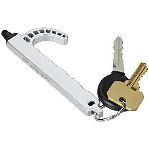 Additional Image 1 - a white and black metal handle with a gold key