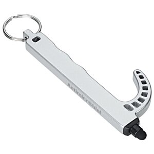 Additional Image 2 - a white bottle opener with a black rubber cap