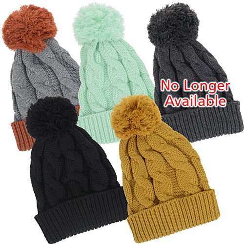 Additional Image 3 - a group of hats with pom poms