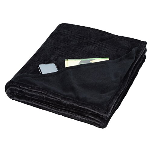 Additional Image 2 - a black blanket with a silver object on it