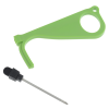 a green tool and a black screwdriver