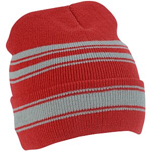 Additional Image 1 - a red and grey beanie