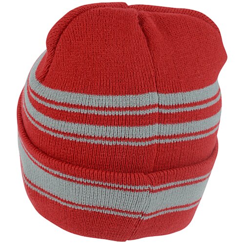 Additional Image 4 - a red and grey beanie