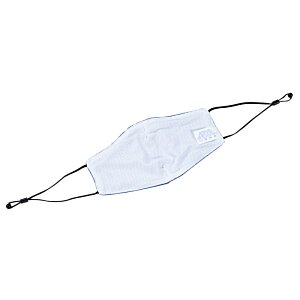 Additional Image 2 - a white face mask with a metal handle