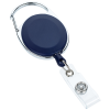 View Image 3 of 4 of Domed Oval Metal Retractable Badge Holder with Carabiner