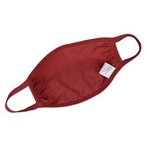 Additional Image 4 - a red face mask with a white label