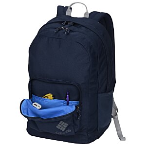 Additional Image 4 - a blue backpack with a blue object in the pocket