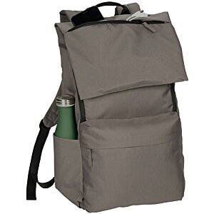 Additional Image 1 - a grey backpack with a green bottle