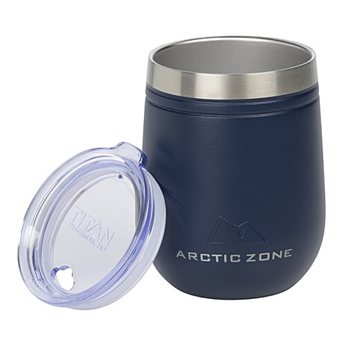 Additional Image 3 - a blue and silver cup with a lid