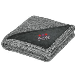 Additional Image 1 - a folded grey blanket with a black corner