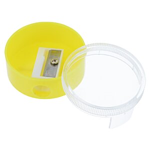 Additional Image 2 - a yellow pencil sharpener with clear lid
