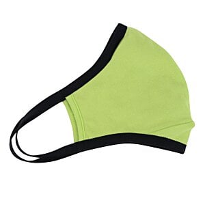 Additional Image 2 - a green face mask with black trim