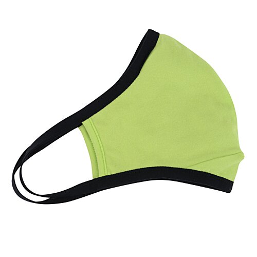 Additional Image 2 - a green face mask with black trim