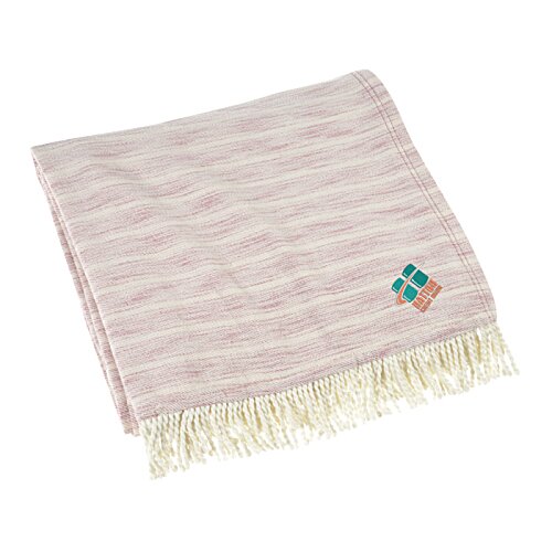 Additional Image 1 - a pink and white striped blanket