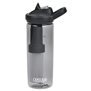 Additional Image 1 - a clear plastic water bottle with a black handle