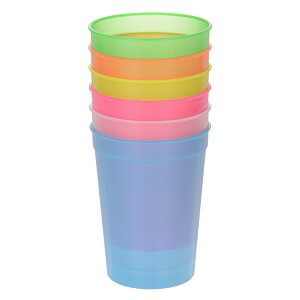 Additional Image 1 - a stack of colorful plastic cups