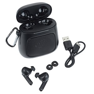 Additional Image 1 - a black earbuds in a case