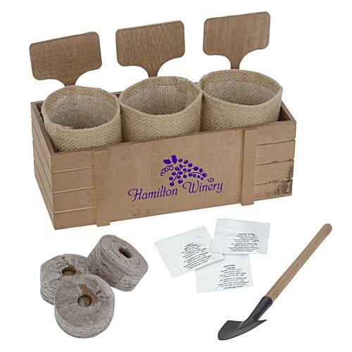 Additional Image 1 - a wooden box with a few containers and a pick