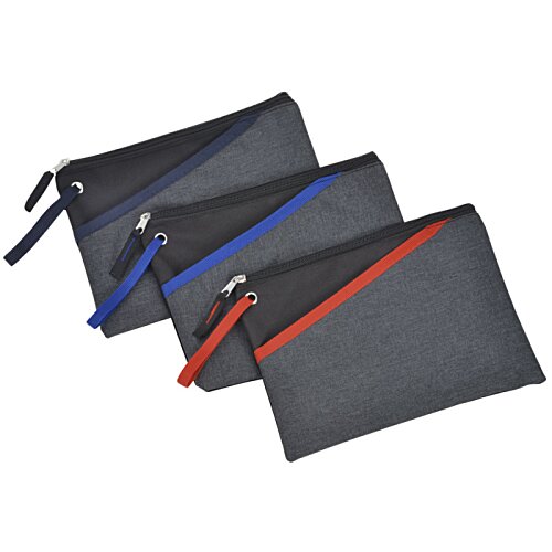 Additional Image 3 - a group of black bags with red and blue zippers