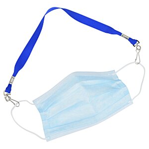 Additional Image 2 - a blue face mask with a blue strap