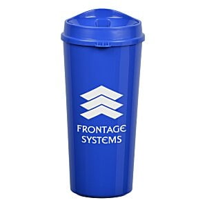 Additional Image 1 - a blue plastic cup with a lid