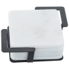 View Image 2 of 5 of White Marble 4-Piece Coaster Set