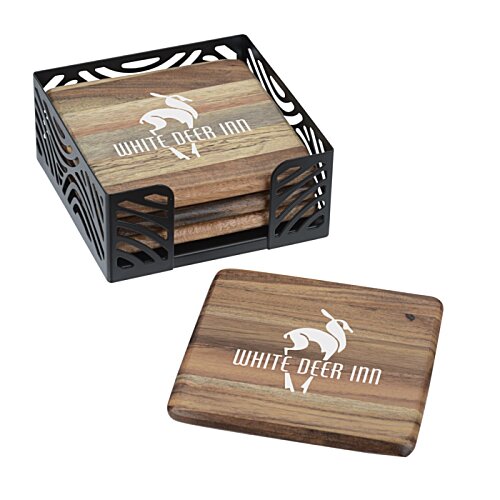 Additional Image 1 - a wooden box with a white design on it