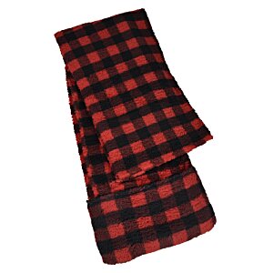 Additional Image 2 - a red and black plaid scarf