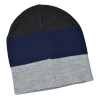 View Image 3 of 3 of Tri-Tone Striped Knit Beanie