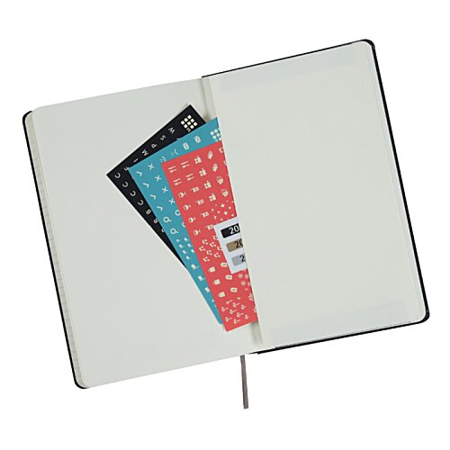 Additional Image 3 - a white notebook with a red and blue cover