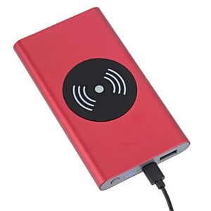 Additional Image 2 - a red rectangular device with a black circle on it