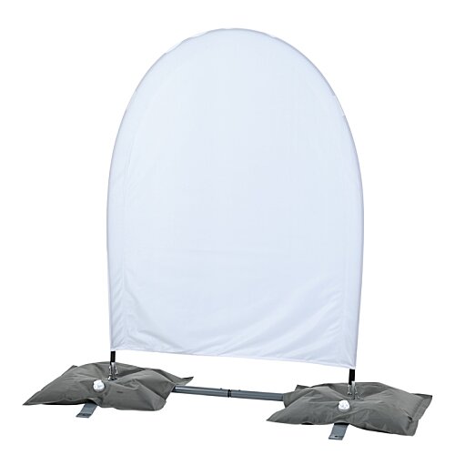 Additional Image 3 - a white fabric banner on a stand