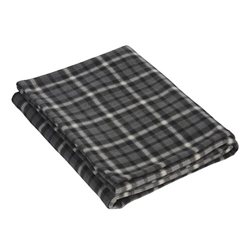 Additional Image 1 - a black and white plaid blanket